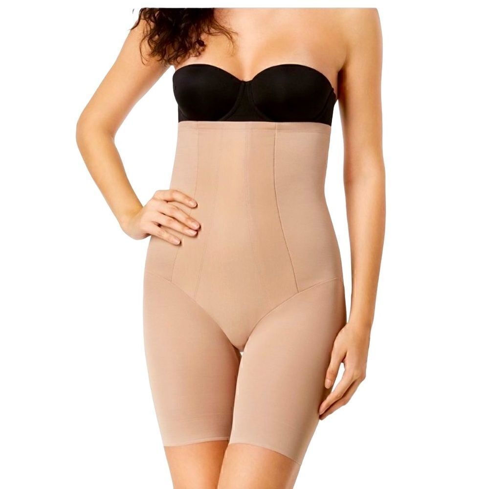 Miraclesuit- Nude High Waist w Boning & Thigh Slimmer Shortie Shape Wear, Size M